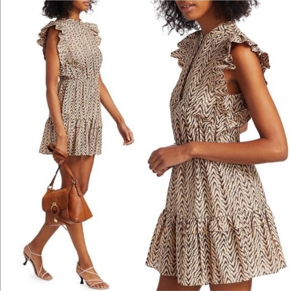JOIE Krystina C Melon Silk Blend Mini Dress Size Small